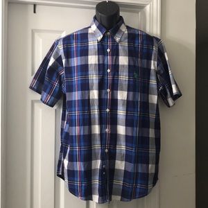 Men’s Blue Plaid U.S. Polo Assn S/S Shirt